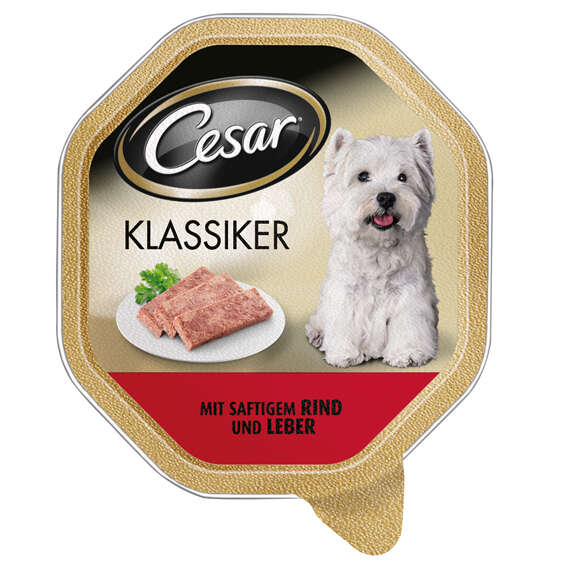 Cesar Hunde-Nassfutter Klassiker mit saftigem Rind und Leber 150 g